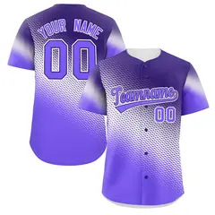 Dark Purple Purple Tiny Spot Gradient Baseball Jersey