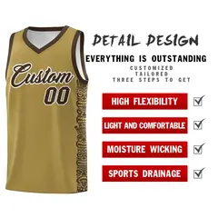Desert Yellow Brown Indians Pattern Basketball Jersey 2