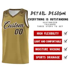 Desert Yellow Brown Indians Print Basketball Uniform Jersey 2