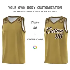 Desert Yellow Brown Indians Print Basketball Uniform Jersey 3