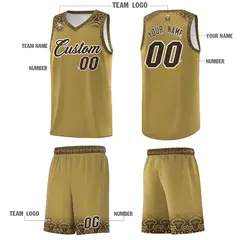 Desert Yellow Brown Indians Print Basketball Uniform Jersey 5