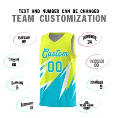 Fluorescent Green Abstract Mountain Pattern Basketball Jersey 3