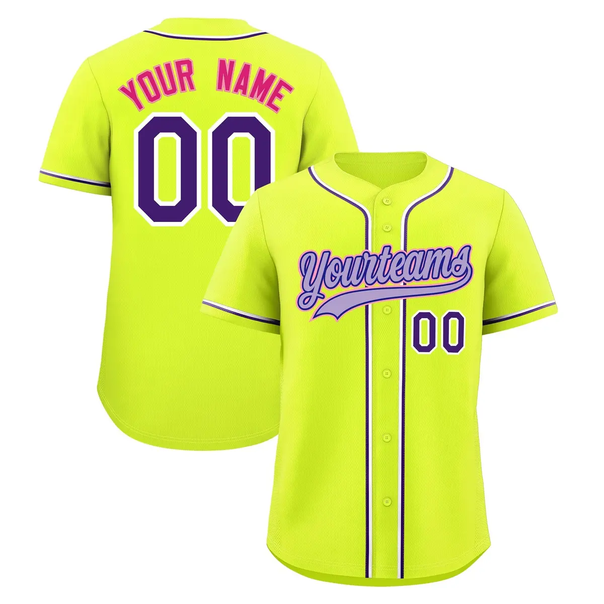 Fluorescent Green Baseball Jersey