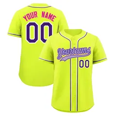 Fluorescent Green Baseball Jersey 1