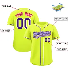Fluorescent Green Baseball Jersey 2