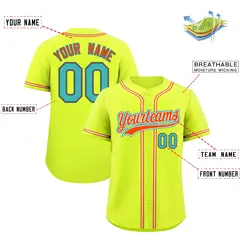 Fluorescent Green Baseball Jersey 2
