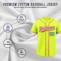 Fluorescent Green Baseball Jersey 3