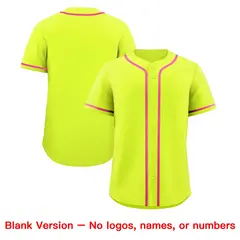 Fluorescent Green Baseball Jersey Uniform 9