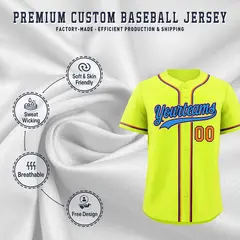 Fluorescent Green Baseball Jersey Uniform 3