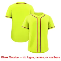 Fluorescent Green Baseball Jersey Uniform 9