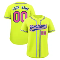 Fluorescent Green Baseball Jersey Uniform 1