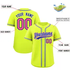 Fluorescent Green Baseball Jersey Uniform 2