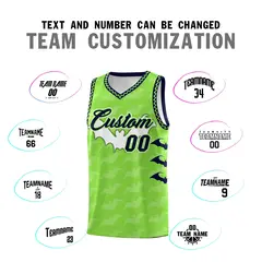Fluorescent Green Bat Pattern Halloween Basketball Jersey 4