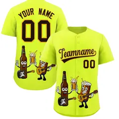 Fluorescent Green Beer Day Parties Baseball Jersey