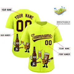 Fluorescent Green Beer Day Parties Baseball Jersey 2