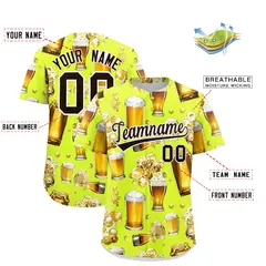 Fluorescent Green Beer Day Parties Baseball Jersey 2
