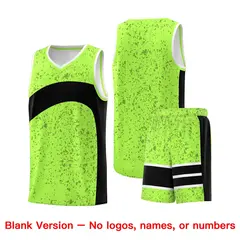 Fluorescent Green Black Dot Graffiti Irregular Pattern Basketball Jersey 7