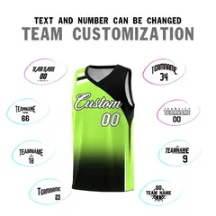 Fluorescent Green Black Gradient Basketball Jersey 4
