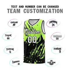 Fluorescent Green Black Snow Mountain Beast Pattern Basketball Jersey 4