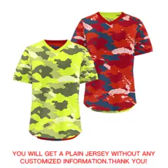 Fluorescent Green Crimson Camo Reversible Pullover Baseball Jersey 9