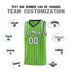 Fluorescent Green Gray Pinstripe Retro Basketball Jersey 4