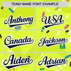 Fluorescent Green Ice Cream Cone Graffiti Baseball Jersey 3