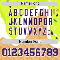 Fluorescent Green Ice Cream Cone Graffiti Baseball Jersey 4
