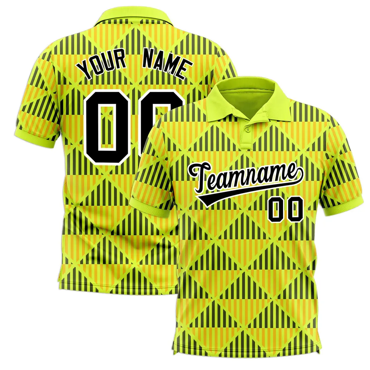 Fluorescent Green Lingge Sunshine Team Polo Shirts