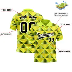 Fluorescent Green Lingge Sunshine Team Polo Shirts 2
