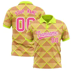 Fluorescent Green Lingge Sunshine Team Polo Shirts 1