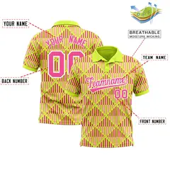 Fluorescent Green Lingge Sunshine Team Polo Shirts 2