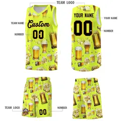 Fluorescent Green National Beer Day Beer Bubble Basketball Jersey 3