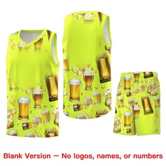 Fluorescent Green National Beer Day Beer Bubble Basketball Jersey 7