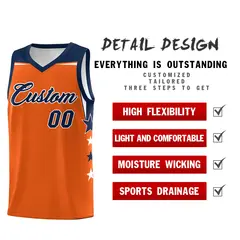 Fluorescent Green Navy Two Tone Side Star Color Block Sublimation Printed Basketball Jersey 2