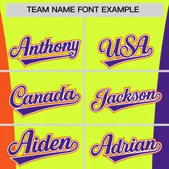 Fluorescent Green Orange Purple Three Color Block Varsity Letterman Jacket 3