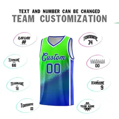 Fluorescent Green Royal Irregular Shapes Gradient Basketball Jersey 3