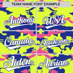 Fluorescent Green Royal Pink Camo Sleeveless Baseball Jersey 3