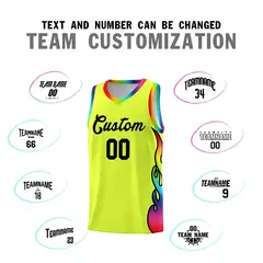 Fluorescent Green Side Flame Sports Basketball Jersey 4