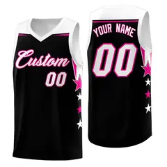 Fluorescent Green White Two Tone Side Star Color Block Basketball Jersey 1