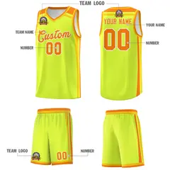 Fluorescent Green Yellow Orange Charge Series Basketball Jersey 5