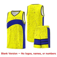 Fluorescent Yellow Royal Irregular Dot Graffiti Basketball Jersey 7
