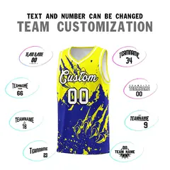 Fluorescent Yellow Royal Snow Mountain Beast Pattern Basketball Jersey 4