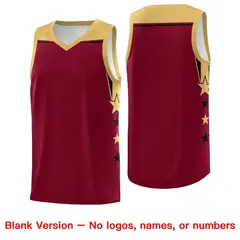 Fluorescent Yellow Royal Two Tone Side Star Color Block Basketball Jersey 6