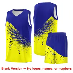 Fluorescent Yellow Royal Wing Pattern Basketball Jersey 7