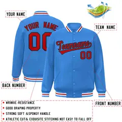 Full-Snap Bomber Varsity Baseball Jacket 11