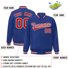 Full-Snap Bomber Varsity Baseball Jacket 18