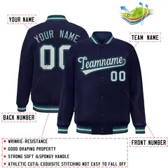 Full-Snap Bomber Varsity Baseball Jacket 25