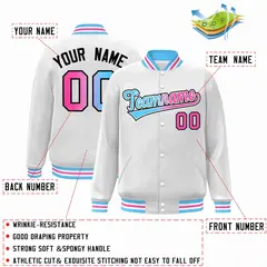 Full-Snap Bomber Varsity Baseball Jacket 60