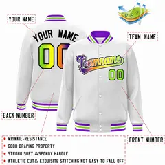 Full-Snap Bomber Varsity Baseball Jacket 67