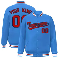 Full-Snap Bomber Varsity Baseball Jacket 8